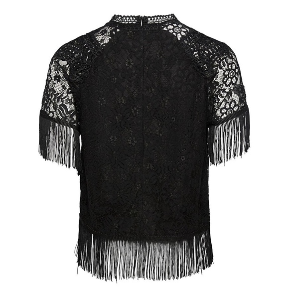 YAS Short-Sleeve Fringe Top - Picture 2 of 2
